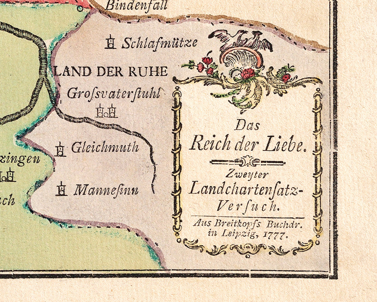 Mapa antiguo alemán del amor | Mapa de relaciones vintage de 1777 | Amor y San Valentín | Regalo de compromiso, boda o aniversario | Vintage moderno