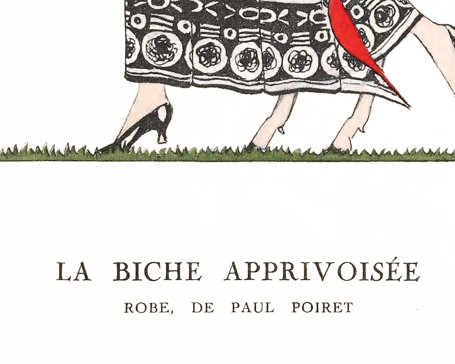 Decoración navideña francesa antigua: ilustración de moda de los años 20: The Tame Doe