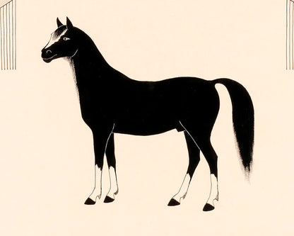 Caballo estilo suroeste vintage | Lámina de Awa Tsireh | Arte mural nativo americano | Regalo ecológico