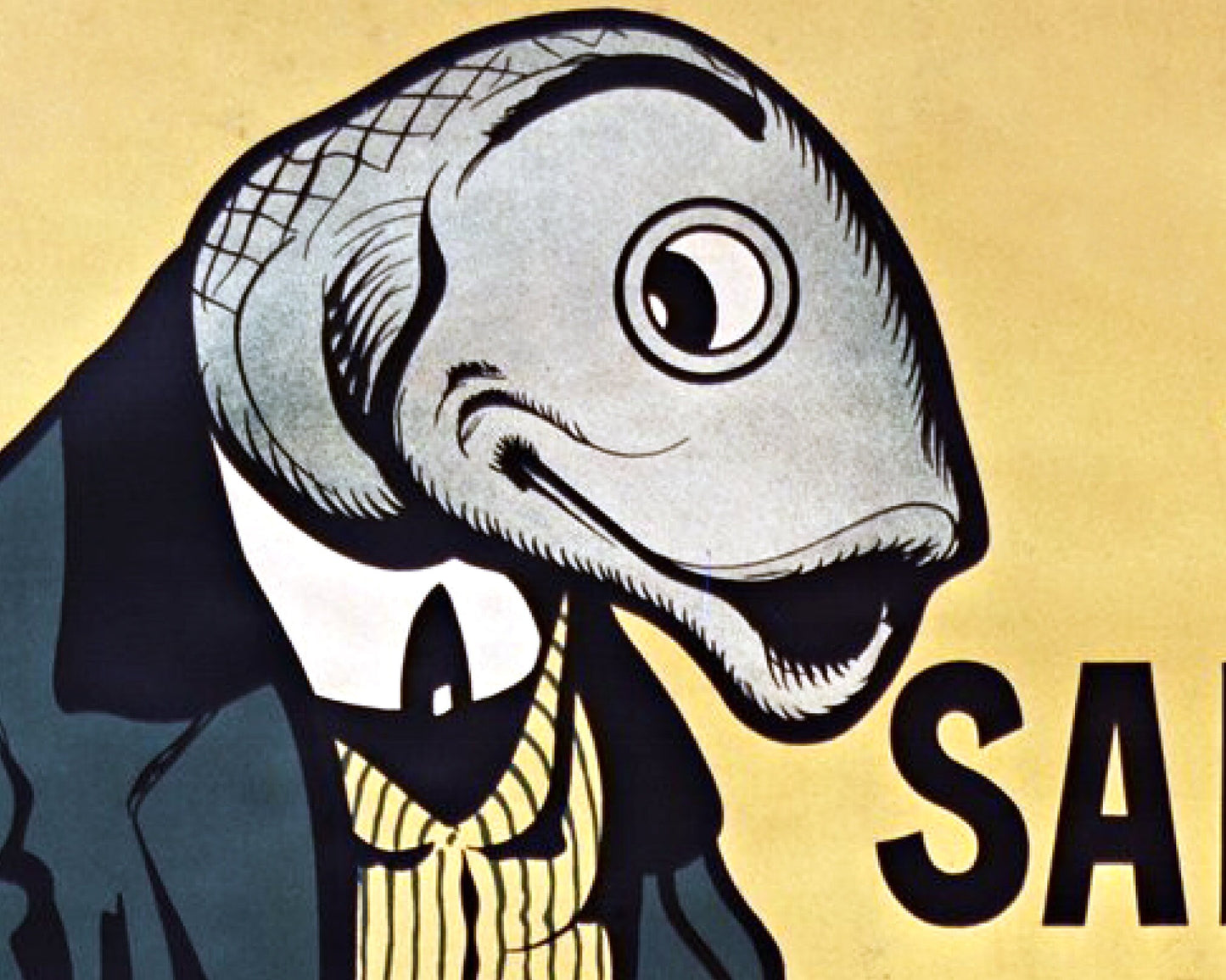 Anuncio de sardinas francesas | Arte de pescado | Arte mural de cocina y comida | Publicidad vintage