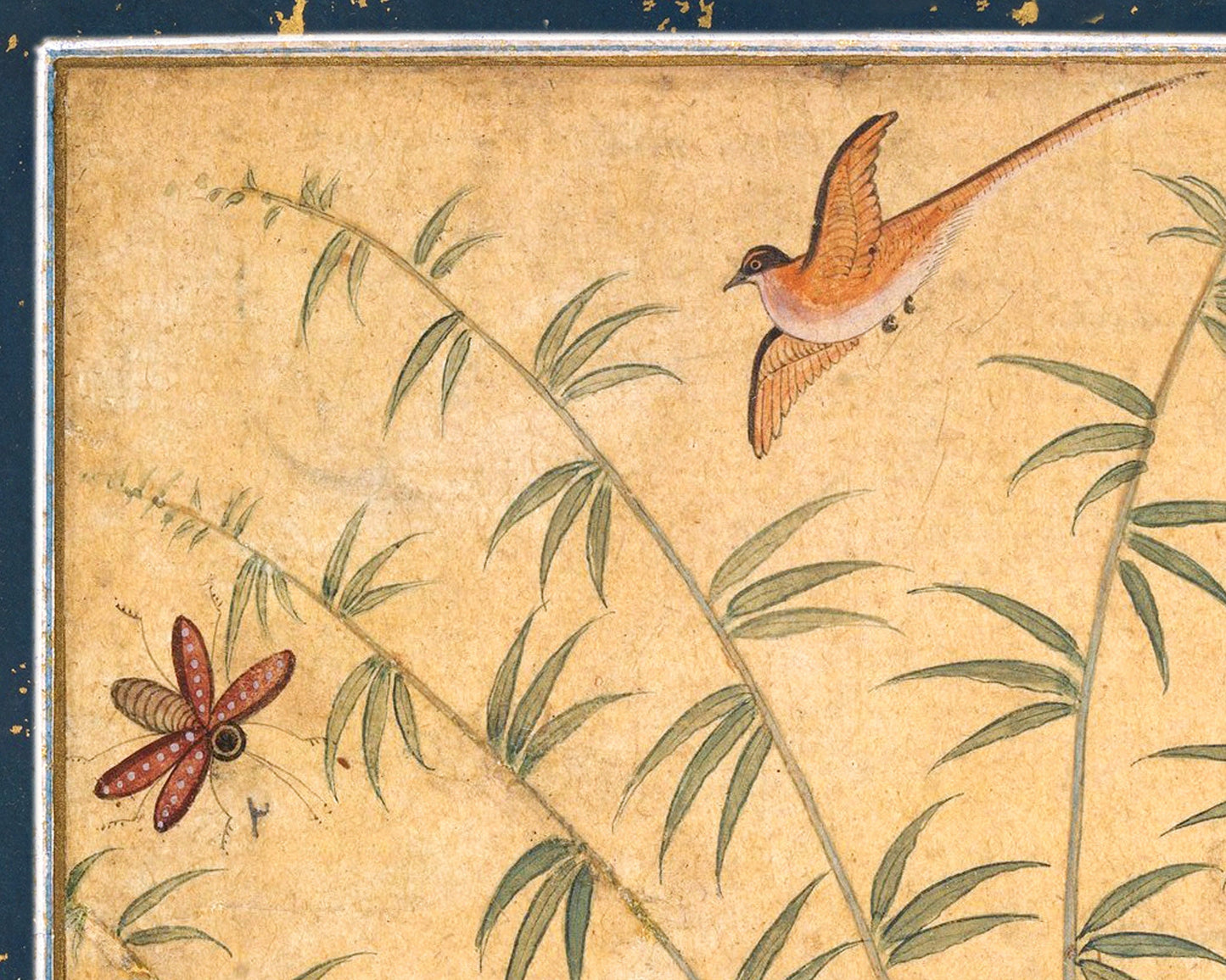 Cuadro antiguo de león entre flores | Historia natural del siglo XVII | Arte mural antiguo de animales y naturaleza | Pintor indio Ustad Mansur