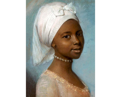 Bellas artes de una joven afroamericana de época | Retrato de una mujer joven | Jean Etienne Liotard | Arte mural en estilo retrato | Arte al pastel del siglo XVIII