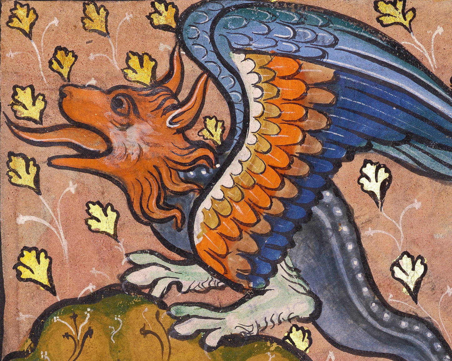 Vintage dragon drawing | A Dragon | 13th century Franco-Flemish manuscript | Medieval natural history | Fantasy wall art | Ancient beastiary