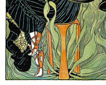 Impresión artística de Phythia • Suma sacerdotisa de Apolo • Ilustración de revista antigua • Arte mural Art Nouveau • Grabado de moda del siglo XIX