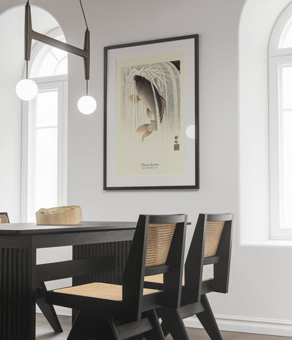 Póster de arte japonés con peces koi de Ohara Koson, impresión, arte de pared para exposiciones, decoración del hogar