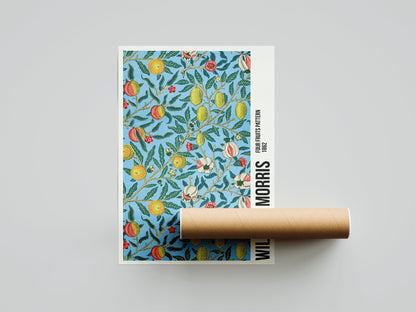 Póster de la exposición de William Morris, diseño de cuatro frutas, Art Nouveau, papel tapiz, diseño de granada, decoración del hogar, arte mural