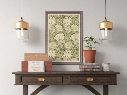 William Morris - Póster de exposición con estampado de flores de crisantemo, Art Nouveau, arte mural, decoración del hogar