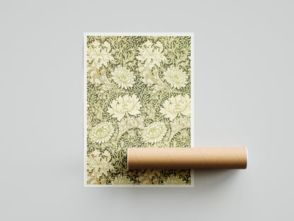 William Morris - Póster de exposición con estampado de flores de crisantemo, Art Nouveau, arte mural, decoración del hogar