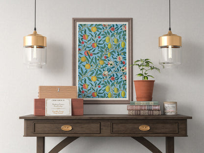 Póster de la exposición de William Morris, diseño de cuatro frutas, Art Nouveau, papel tapiz, diseño de granada, decoración del hogar, arte mural