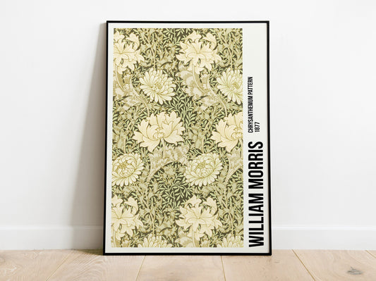William Morris - Póster de exposición con estampado de flores de crisantemo, Art Nouveau, arte mural, decoración del hogar