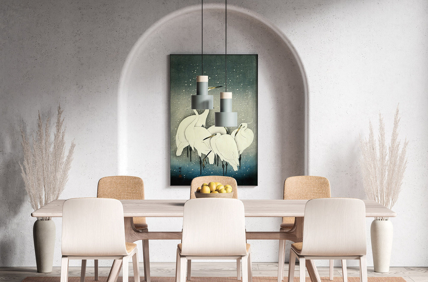 Ohara Koson - Grupo de garcetas Impresión artística japonesa Decoración del hogar Arte de pared