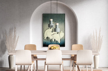 Ohara Koson - Grupo de garcetas Impresión artística japonesa Decoración del hogar Arte de pared